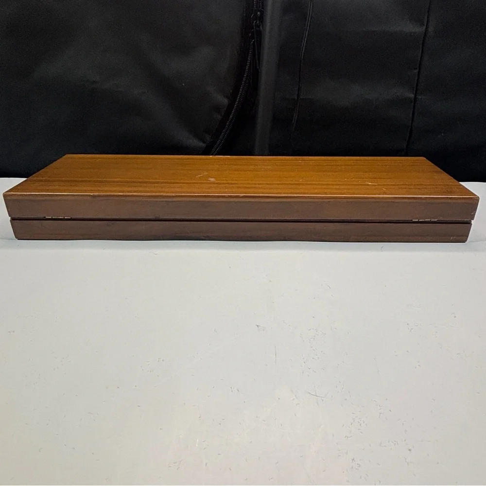 RARE Vintage GERBER LEGENDARY BLADES CARVING SET Solid Walnut Case MADE IN USA